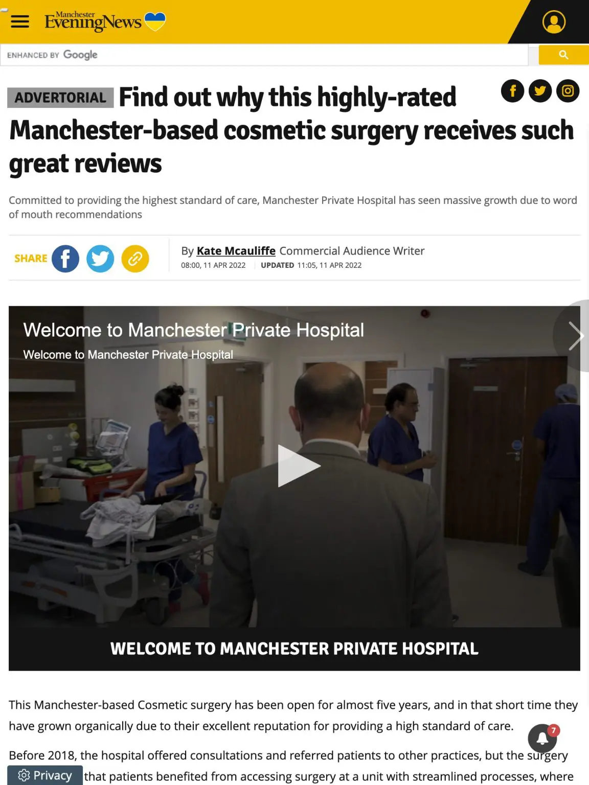Manchester Private Hospital In The News