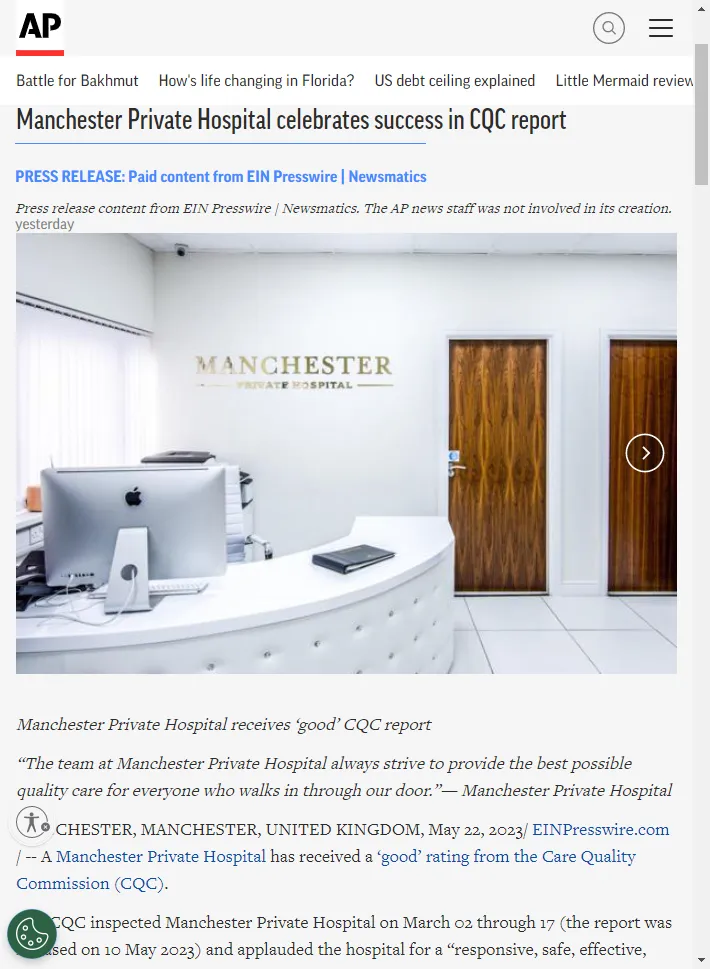 manchester private hospital ap news article